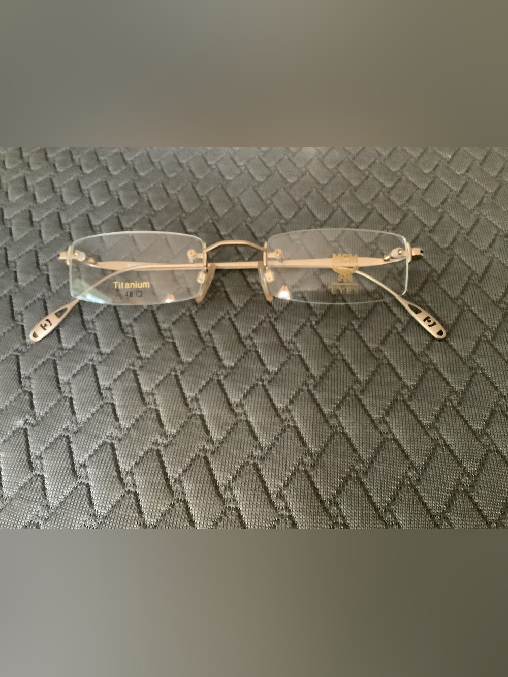 MCM Rimless Titanium Eyeglasses in Gold Tone